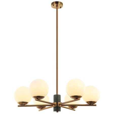 SHARO 6XE27 40W rush chandelier, size 70x70x56.5-96.5 cm, bronze color-1