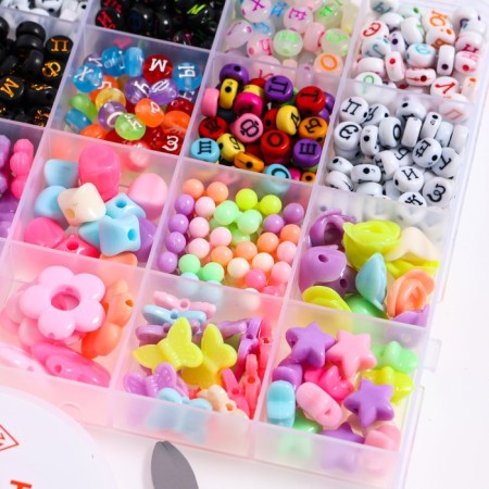 A set for creating jewelry with a Russian alphabet, 24 types of beads, 2 fishing lines, scissors-8
