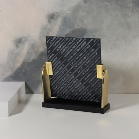 Mirror desktop, mirror surface 15 × 17.5 cm, golden color-3