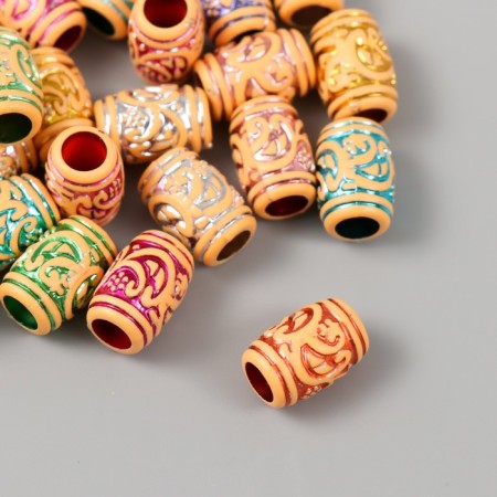 Beads for creativity plastic "Ethno. Signs. Hologography" set 20 g 1x1x1.5 cm-1