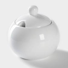 Porcelain sugar tower with a Wilmax olivia lid, 540 ml, white color