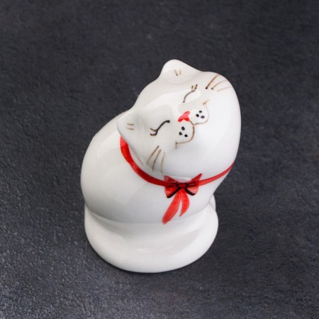Porcelain figurine "Japoshechka cat", 8 cm-3