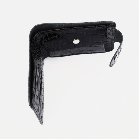 Women's wallet on the button, black color-2