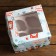 Packaging for 4 cupcakes with the Window "New Year's Post", 16 x 16 x 10 cm