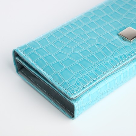 Women's wallet on magnet, blue color-2