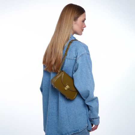 Women's bag Textura, messenger, average size, khaki color-7