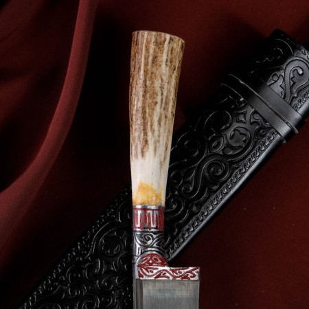 Knife Pchak Sharhon, handle from a horn of a small roar, a guard with an engraving-5