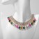 The necklace "Burleske" hanging crystals, colored in gold, 30cm