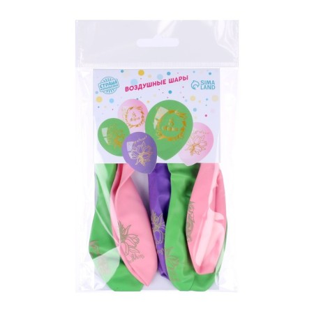 Latex balloon 12 “March 8”, 5 pcs.-1