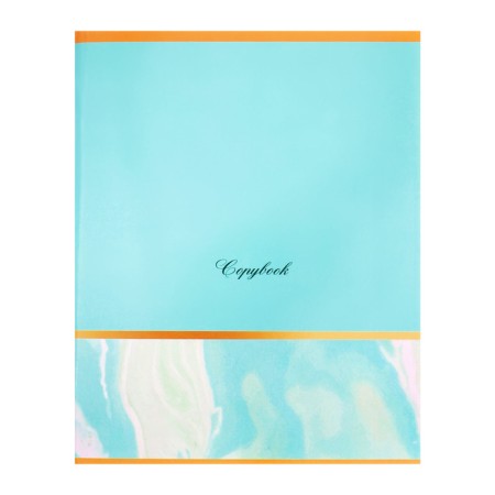 A notebook of 96 sheets in the Calligrata cage "Marble with a strip", cover coated cardboard, glossy lamination, block offset mix-4