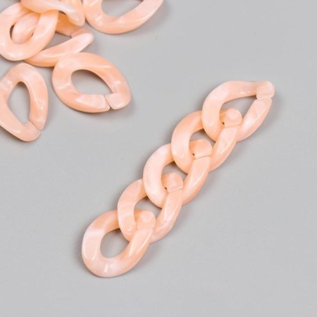 Decor for creativity Plastic "Ring for the chain" Pastel peach set 25 pcs 2.3x1.65 cm