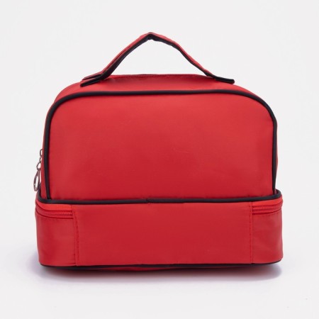 Cosmetic bag, 2 parts on lightning, red color-1