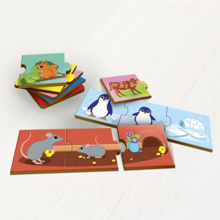 Triple puzzle "Mom, baby, house", part 5x5 cm-3