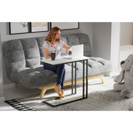 Table Journal olon LDSP 700*320*680 chipper Egger: white/frame metal color: black-1