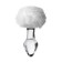 Sexus Glass anal plug, glass, with a white tail, transparent, 14 cm, d = 4 cm