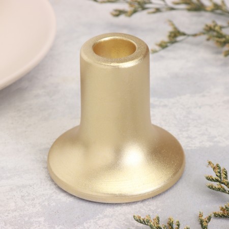 Gypsum candlestick, 7.5x7.5cm, gold-1