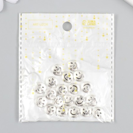 Bead for creativity Metal "Smile" silver 0.4x1x1 cm-3