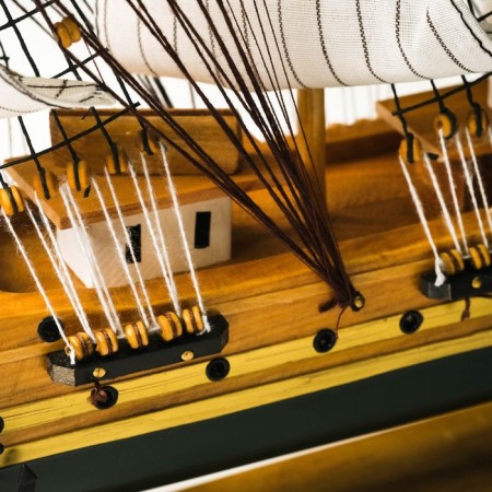 Ship "Odyssey" with white sails, green-brown corps, 58*8*48cm-11