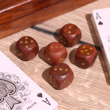 Game desktop 2v1 (cubes + 2 deck of cards) 18x12x4 cm, tree shisham-5