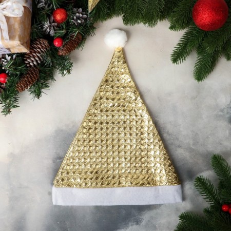 New Year's cap "Texture" 27x33 cm, gold
