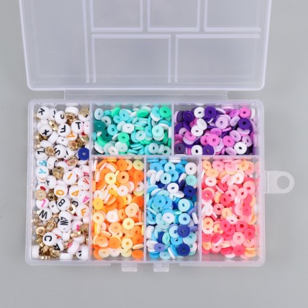 Beads in the box "Multi -colored" thread 0.8 mm 5 m 12x8.4x2.2 cm-3