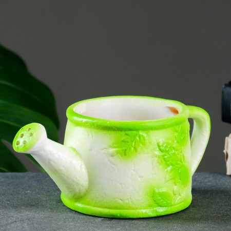 Figure pot "Lake" 8x18x10cm white-green