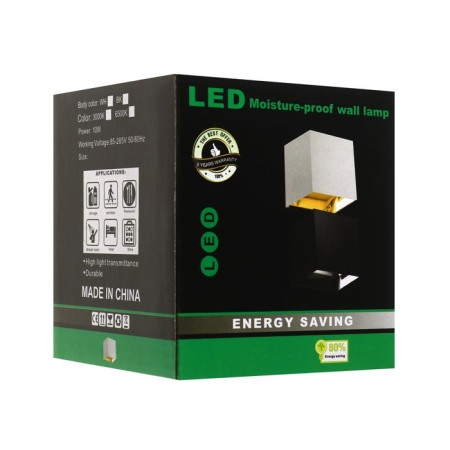 Facade lamp "Cube", FSD-062, 6 W, 4000K, Regulation. Ray, IP65, 220 V, plastic, white 1008423-15