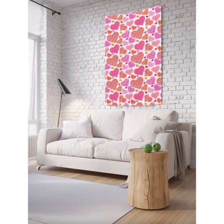 Decorative panel with photo printing "A lot of hearts", vertical, size 150x200 cm
