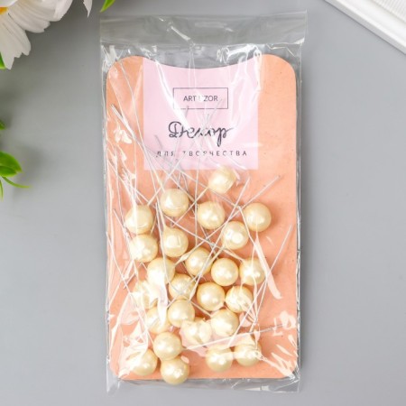 Decor for creativity "Pearl ball" d = 1 cm set of 25 pcs 5.5x1x1 cm-3