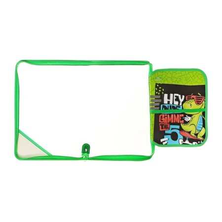 A4 labor folder, plastic, lightning around, folding bar, with a filling of 10 items, calligrata, PTR-1, "Dino Skate"-4
