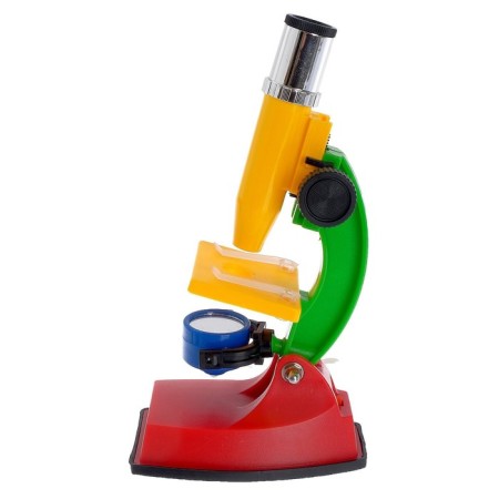 A set of biologist, 14 objects: kaleidoscope, microscope, 4 slides, 2 cells of cells, tweezers, knife, blade, needle, samples-1