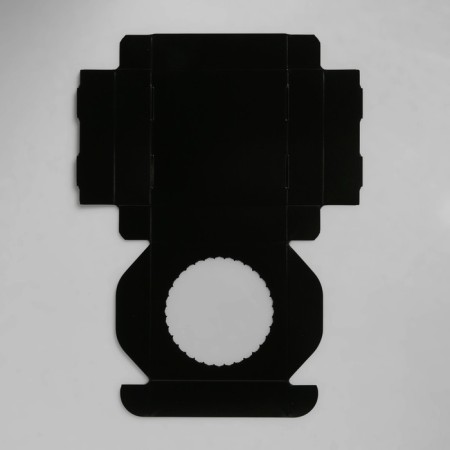 Gift box of the team with a window, 11.5 x 11.5 x 3 cm, black-3