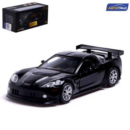 Metal machine Chevrolet Corvette C6-R, 1:32, doors, inertia, black color open