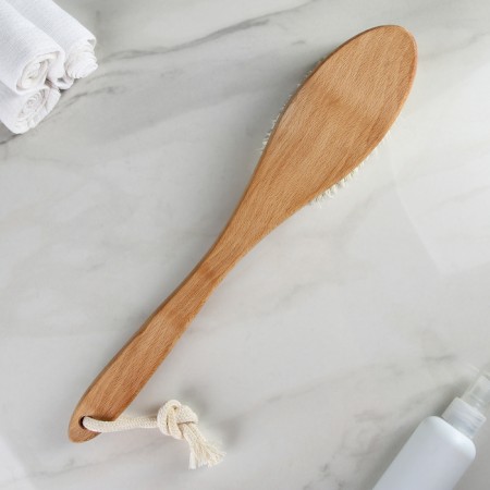 Dry massage brush, with a pen, artificial bristles-2