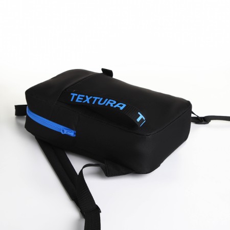 Textura zipper on the zipper, external pocket, black/blue color-4