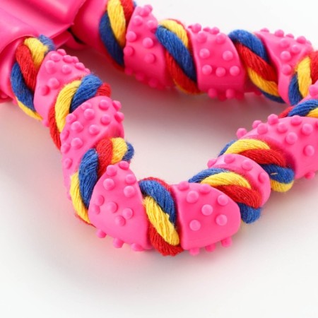 A toy is twisted from rubber and rope "Putness", 19.5 cm, pink-2