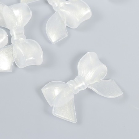 Decor for creativity Plastic "Bow White" shines in the dark 0.8x2.4x3.4 cm-1
