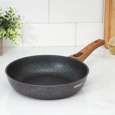 Granit Ultra Blue, D = 26 cm pan, removable handle, anti -stick coating, black color-7