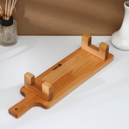 Serving board with ADELICA handle, on legs, 38 × 10 × 6 cm, birch-3