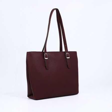 L-Craft tout bag with lightning, external pocket, burgundy color-2