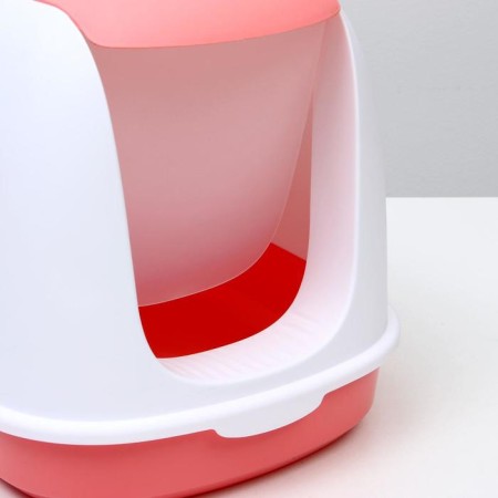 Closed toilet with a scoop, 47 x 40 x 39 cm, white-pink-4