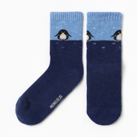 Male socks from the Mongol wool "Penguin", blue color, rr 40-42