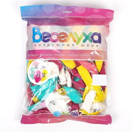 Shar Latex 12 “Cute unicorn”, pastel, set of 100 pcs., Mix color-6