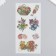 Stickers for creativity Paper "Retro Bouquets" set 3 sheets 10x20 cm