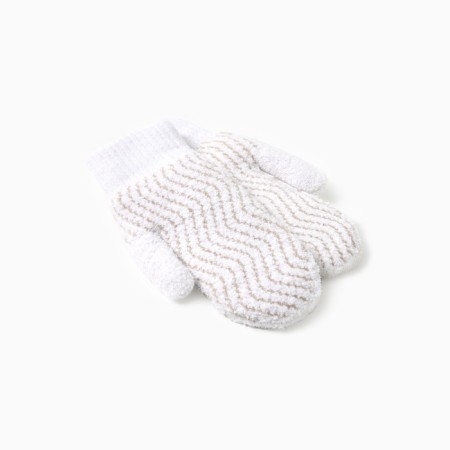 Women's mittens minku, white color, 24 cm