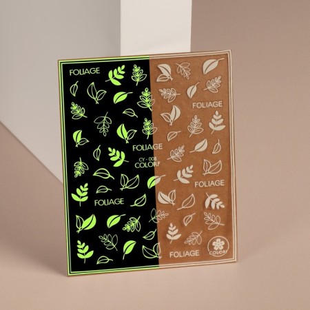 Nail stickers "natural minimalism", fluorescent, white color