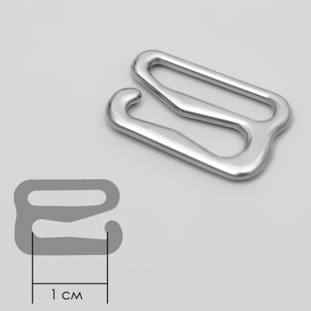 Hand hook, metal, 10 mm, 20 pcs, silver color-1