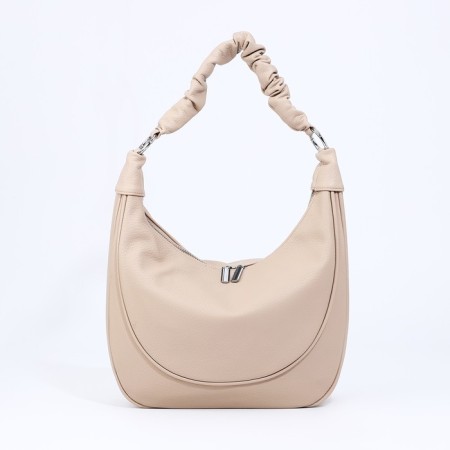 Lurch bag with lightning, external pocket, long belt, beige color