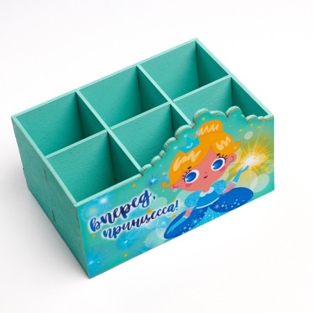 Organizer for storing little things "forward, princess!" 6 departments, 18.7x12.5x12.5 cm-1