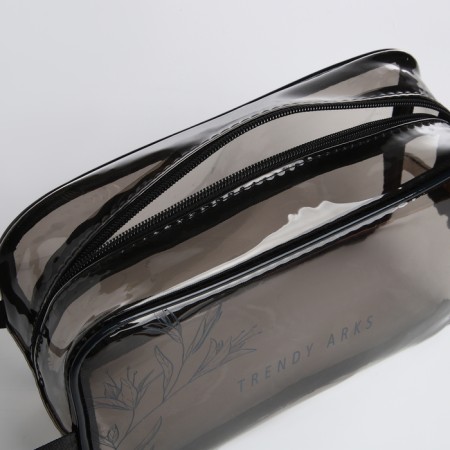 Cosmetic bag with lightning, black/transparent color-3
